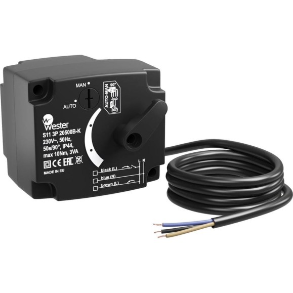Привод Wester S11 3P 20500B-K 230 VAC 50 Hz 50s/90 3-point SPDT 10 Nm 0-04-0104 Привод Wester S11 3P 20500B-K 230 VAC 50 Hz 50s/90 3-point SPDT 10 Nm 0-04-0104