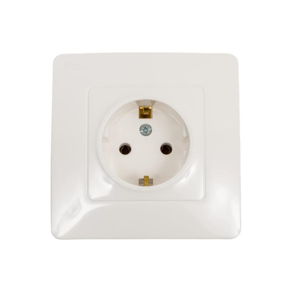 Розетка Systeme Electric BLANCA с заземлением без шторок, МОЛОЧНЫЙ BLNRS001012