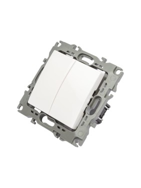 Двойной переключатель ЭРА 12-1106-15 10АХ-250В, IP20, перламутр Б0019298