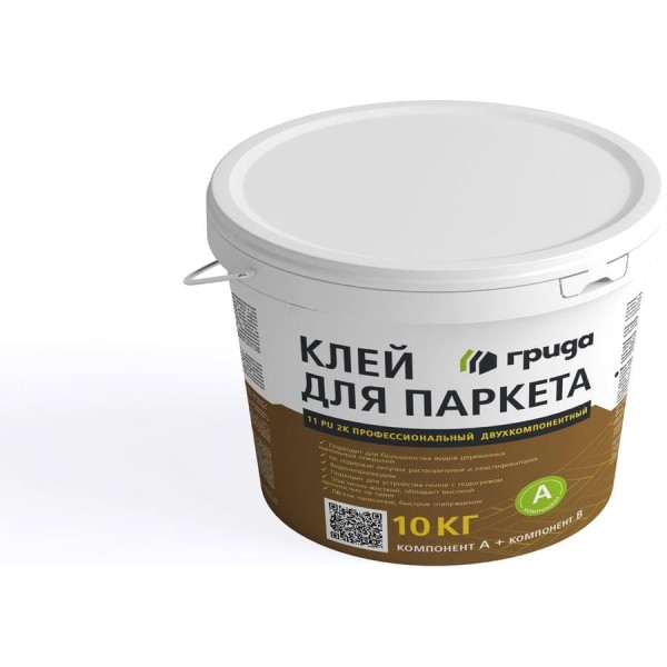 Клей для паркета ГРИДА 11 PU 2K, комплект 9 кг+1 кг НФ-00000471
