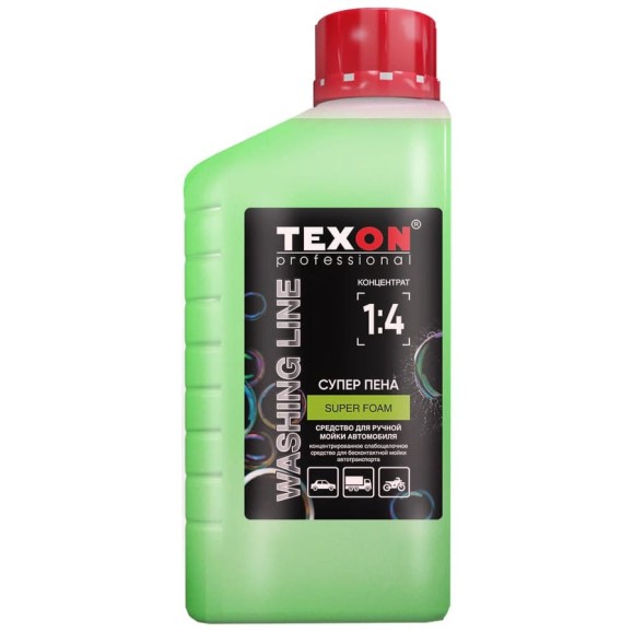 Автошампунь "Супер-пена" 1:4 для бесконтактной мойки 1000 мл TEXON TX187416