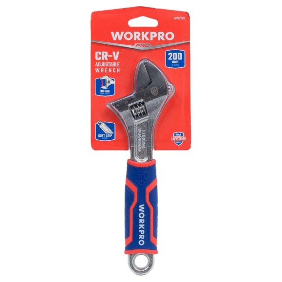 Разводной ключ WORKPRO 200 мм (8 дюймов) CR-V WP272011 Разводной ключ WORKPRO 200 мм (8 дюймов) CR-V WP272011