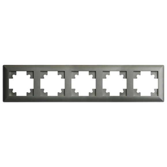 Рамка STEKKER PFR00-7005-06 5-местная, серия Катрин, графит, 39811