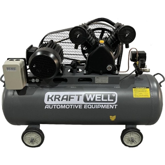 Поршневой компрессор KraftWell 420 л/мин, 10 бар, 100 л, 380В, сеть 380 В, произв-ть 420 л/мин, объем ресивера 100 л, в комплекте KRW-AC420-100L Поршневой компрессор KraftWell 420 л/мин, 10 бар, 100 л, 380В, сеть 380 В, произв-ть 420 л/мин, объем ресивера 100 л, в комплекте KRW-AC420-100L