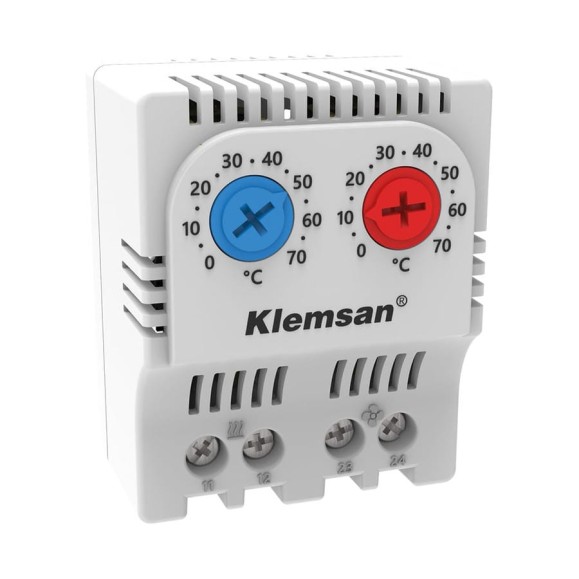 Термостат сдвоеный KLM TM 12 Thermostat Heat-Cool регулирование нагревания, охлаждения вентиляции NO NC Klemsan 0.0.0.6.80003 Термостат сдвоеный KLM TM 12 Thermostat Heat-Cool регулирование нагревания, охлаждения вентиляции NO NC Klemsan 0.0.0.6.80003