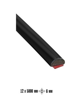 Плинтус-молдинг самоклеящийся LAKO 12-5000 мм, толщина 6 мм, черный, шт LKD-PL-YT251-BLACK