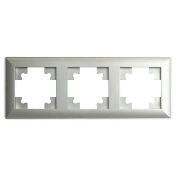 Рамка STEKKER PFR00-7003-03 3-местная, серия Катрин, серебро, 39799
