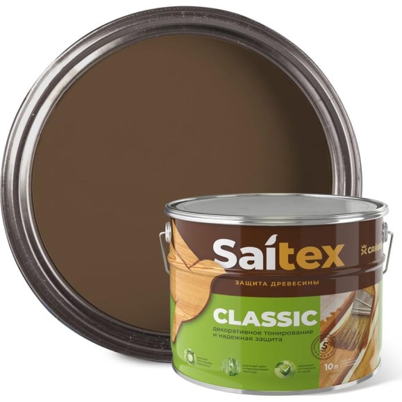 Алкидный антисептик Сайвер Saitex Classic палисандр 10л 4607074774682 Алкидный антисептик Сайвер Saitex Classic палисандр 10л 4607074774682