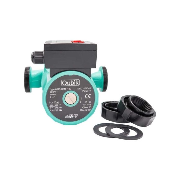 Насос циркуляционный Qubik WRS 32/10 - 180мм + гайки 16696 Насос циркуляционный Qubik WRS 32/10 - 180мм + гайки 16696