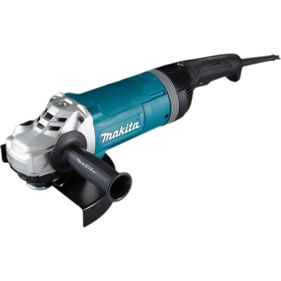 Угловая шлифовальная машина Makita 230 мм, 2700 Вт, 6600 об/мин, плавный пуск, антивиб. рук., антирестарт, расцепляющая муфта, тормоз двигателя, 6.5 кг GA9080X1