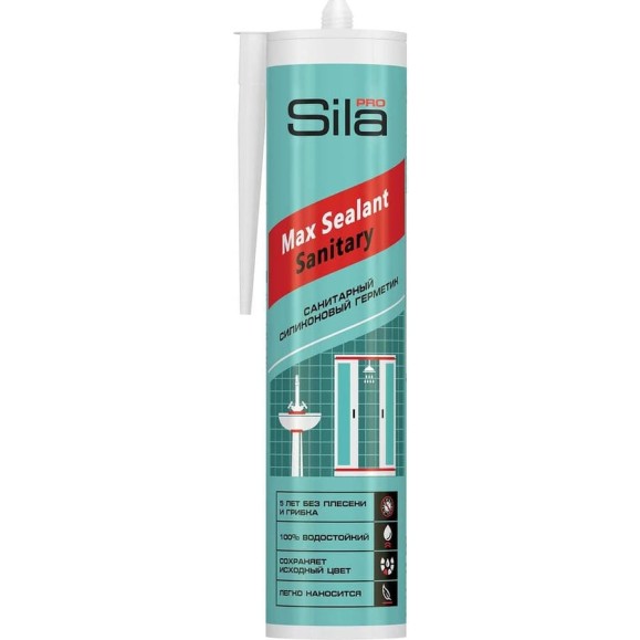 Силиконовый санитарный герметик Sila (T) PRO Max Sealant, бесцветный, 280 мл SS2805