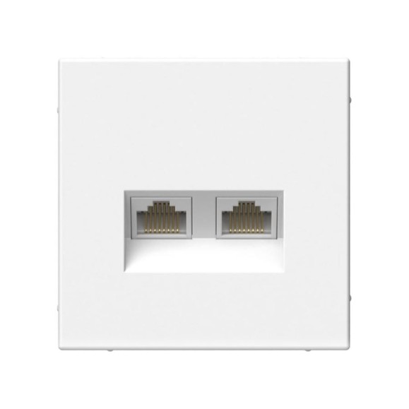 Розетка двойная компьютерная Systeme Electric ArtGallery Белый RJ45+RJ45, кат.6А, механизм GAL000188