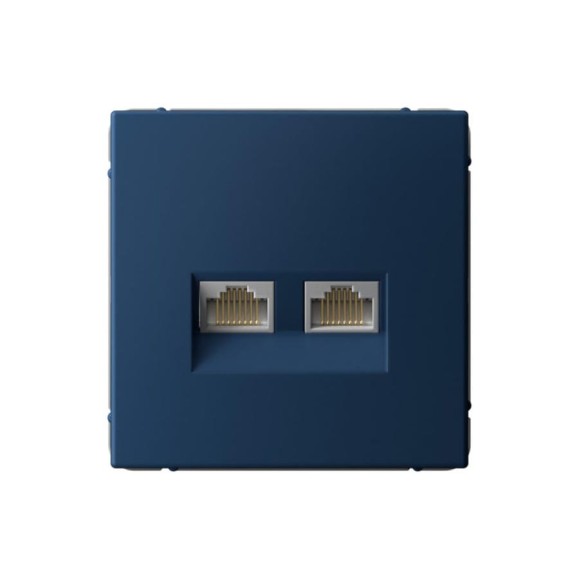 Розетка двойная компьютерная Systeme Electric ArtGallery Аквамарин RJ45+RJ45, кат.6А, механизм GAL001188