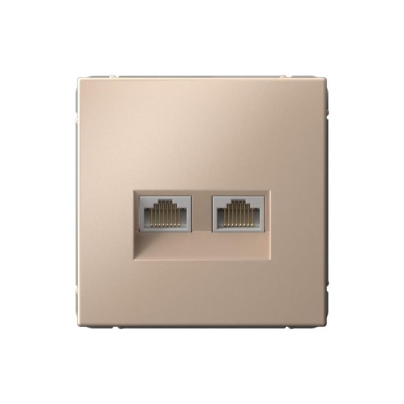 Розетка двойная компьютерная Systeme Electric ArtGallery Песочный RJ45+RJ45, кат.6А, механизм GAL001288