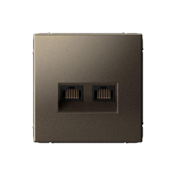 Розетка двойная компьютерная Systeme Electric ArtGallery Мокко RJ45+RJ45, кат.6А, механизм GAL000688