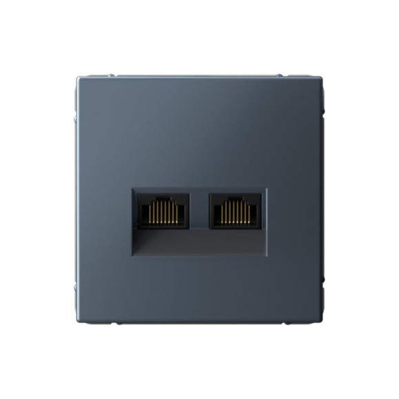 Розетка двойная компьютерная Systeme Electric ArtGallery Грифель RJ45+RJ45, кат.6А, механизм GAL000788