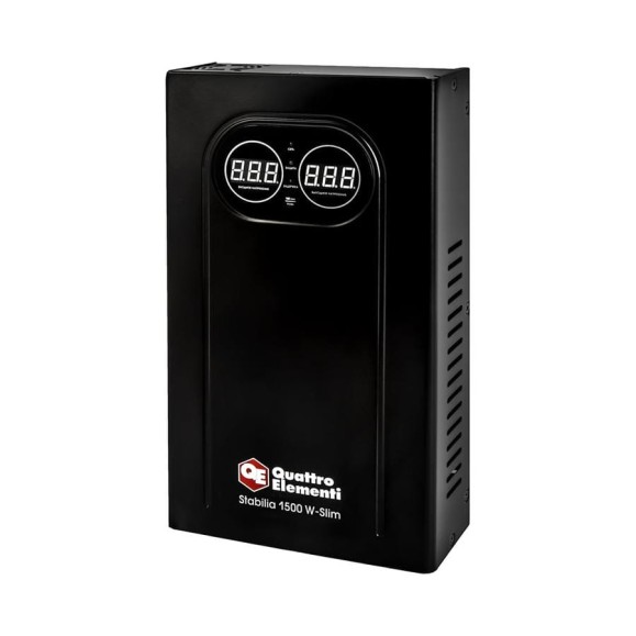 Стабилизатор напряжения настенный QUATTRO ELEMENTI Stabilia 1500 W-Slim (1500 ВА, 140-270 В) 917-780