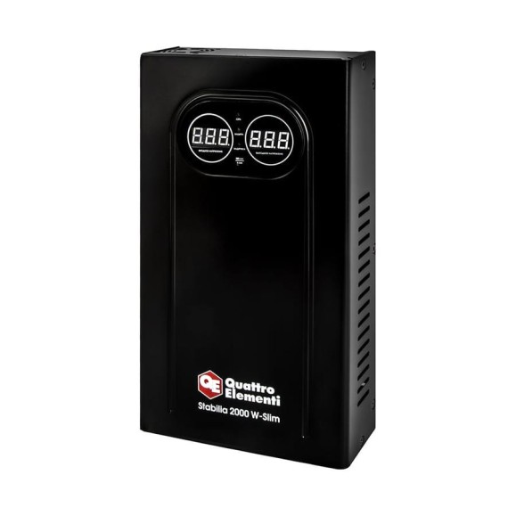 Стабилизатор напряжения настенный QUATTRO ELEMENTI Stabilia 2000 W-Slim (2000 ВА, 140-270 В) 917-797