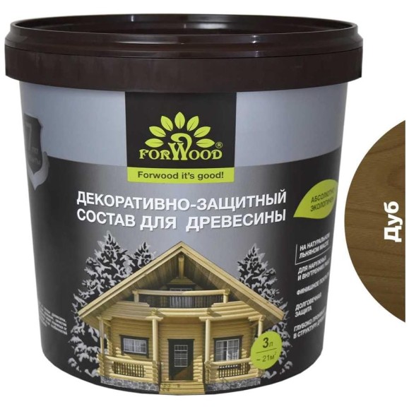 Декоративно-защитный состав для древесины Forwood ВДПФ-1601 дуб, 3 л 4630058024329 Декоративно-защитный состав для древесины Forwood ВДПФ-1601 дуб, 3 л 4630058024329