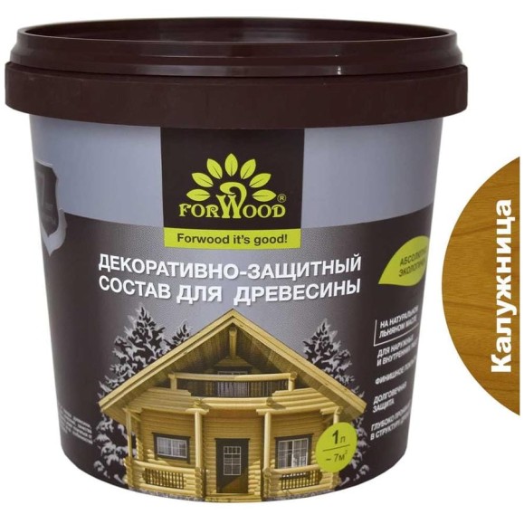 Декоративно-защитный состав для древесины Forwood ВДПФ-1601 калужница, 1 л 4630058024343 Декоративно-защитный состав для древесины Forwood ВДПФ-1601 калужница, 1 л 4630058024343