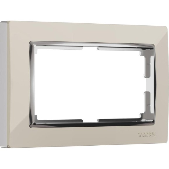 Рамка для двойной розетки WERKEL W0081903 Snabb слоновая кость/хром a051648