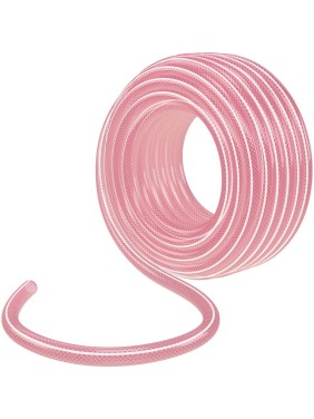 Эластичный шланг PALISAD 3/4", 50 м, прозрачный, розовый 67676