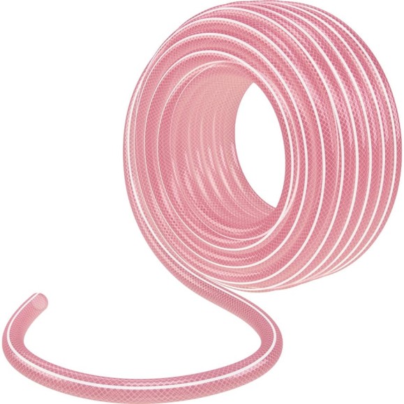 Эластичный шланг PALISAD 3/4", 50 м, прозрачный, розовый 67676