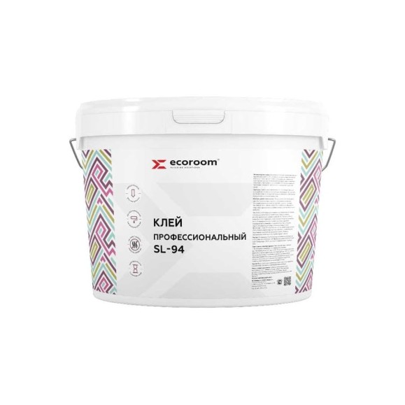 Клей профессиональный ECOROOM SL-94, для коммер. линолеума, ПВХ, LVT пластин, 5 кг 331-11-5