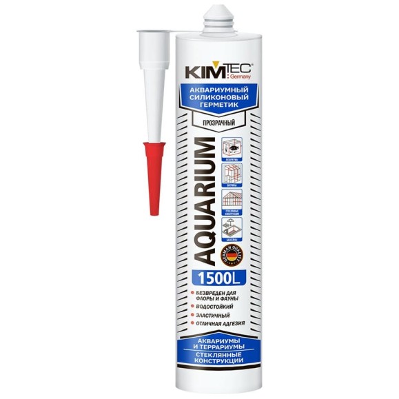 Силиконовый герметик для аквариума KIM TEC 1500L бесцветный 280 мл 11613349