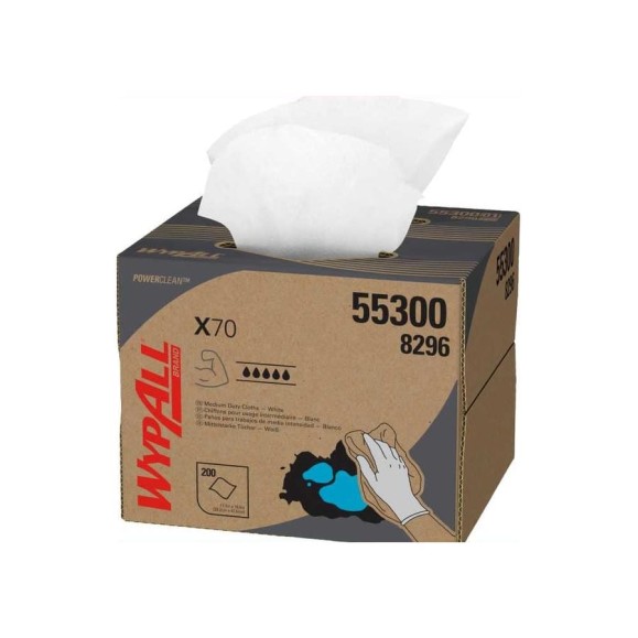 Протирочный материал Kimberly-Clark WypAll X70 упаковка BRAG Box / Бел, 192 лист/кор. 8296