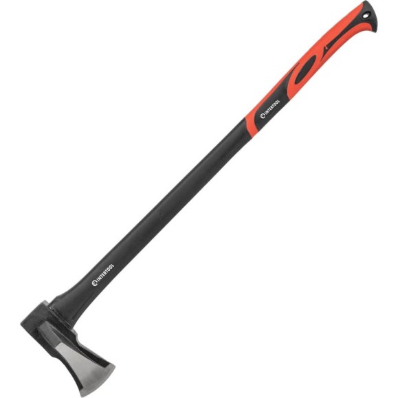 Колун кованый INTERTOOL 2200 г, ручка из фибергласса HT-0275