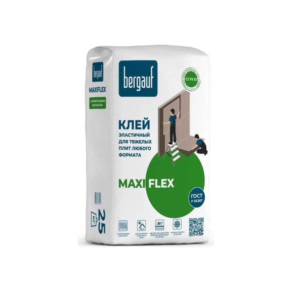 Клей эластичный для тяжелых плит любого формата Bergauf Maxiflex 25 кг 75057