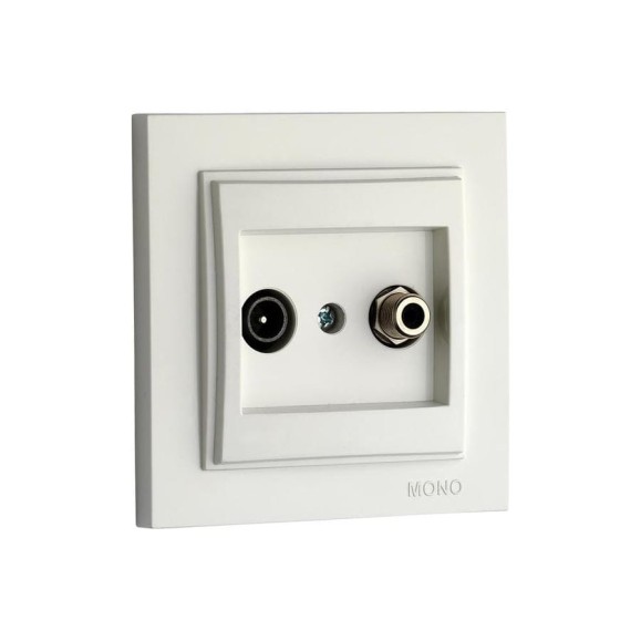 Розетка Mono Electric Larissa Тv-Sat проходная Крем 103-171705-139