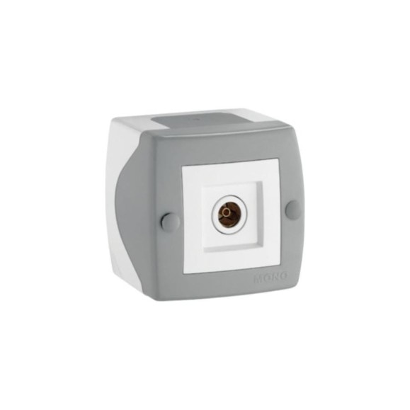 Розетка Mono Electric Octans Tv проходная Белая 104-010104-127