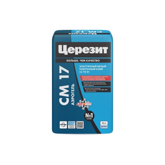 Плиточный клей для крупноформатного керамогранита Церезит Аэрогель CM17 25 кг 3040025 Плиточный клей для крупноформатного керамогранита Церезит Аэрогель CM17 25 кг 3040025