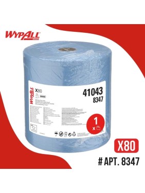 Протирочный материал Kimberly-Clark WypAll X80 большой рулон, голубой/ синий, 1рул 475л, рул 8347 Протирочный материал Kimberly-Clark WypAll X80 большой рулон, голубой/ синий, 1рул 475л, рул 8347