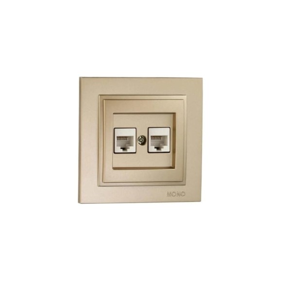 Розетка компьютерная 2-местная MONO ELECTRIC Despina (2хRj45 Cat 6) Титан 102-222205-126 Розетка компьютерная 2-местная MONO ELECTRIC Despina (2хRj45 Cat 6) Титан 102-222205-126