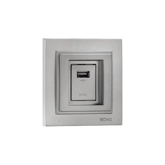 Розетка Usb MONO ELECTRIC Despına Серебро 102-212105-144