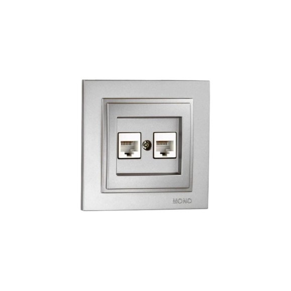 Розетка компьютерная+телефонная MONO ELECTRIC Despına Цифровая (Rj45 Cat 6, Rj11 Cat3) Серебро 102-212105-132 Розетка компьютерная+телефонная MONO ELECTRIC Despına Цифровая (Rj45 Cat 6, Rj11 Cat3) Серебро 102-212105-132