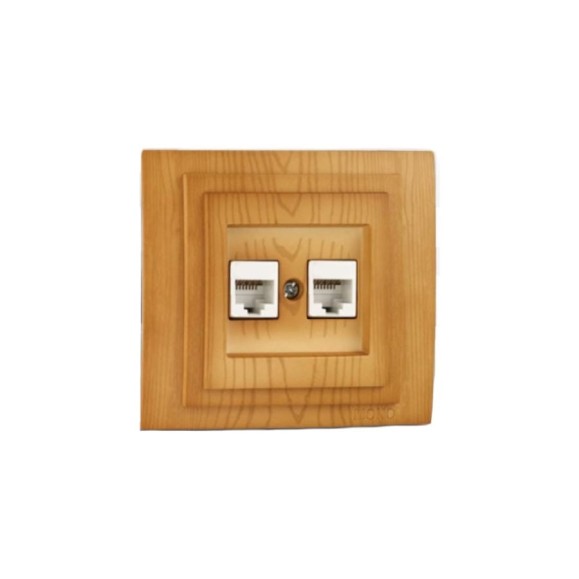 Розетка компьютерная+телефонная MONO ELECTRIC Larıssa Цифровая (Rj45 Cat 6, Rj11 Cat3) Дуб 103-313105-132 Розетка компьютерная+телефонная MONO ELECTRIC Larıssa Цифровая (Rj45 Cat 6, Rj11 Cat3) Дуб 103-313105-132