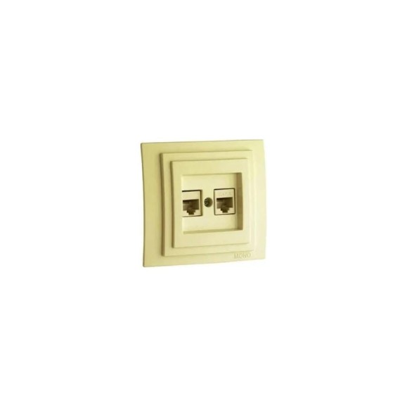 Розетка компьютерная 2-местная MONO ELECTRIC Larıssa (2хRj45 Cat 6) Крем 103-171705-126 Розетка компьютерная 2-местная MONO ELECTRIC Larıssa (2хRj45 Cat 6) Крем 103-171705-126