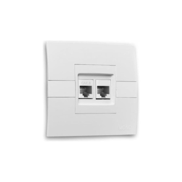 Розетка 2-местная компьютерная MONO ELECTRIC Eco (2хRj45 Cat 6) цвет Терракота 101-150104-126