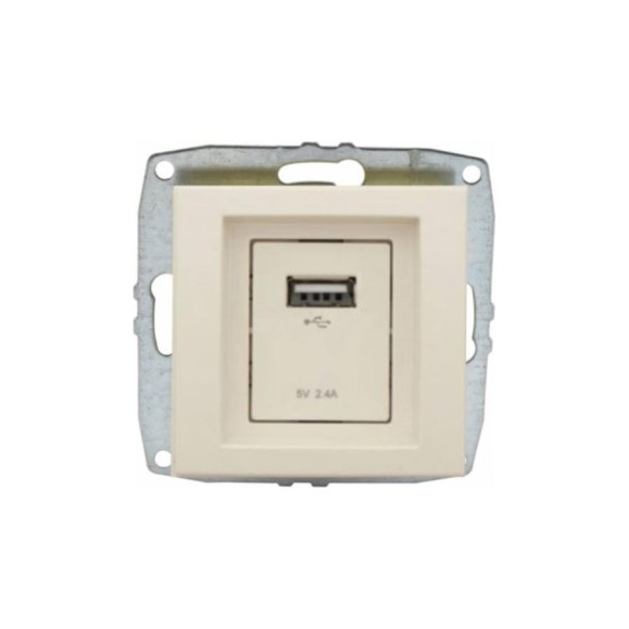 Розетка Usb MONO ELECTRIC L / D Механизм Кремовая 500-001705-144