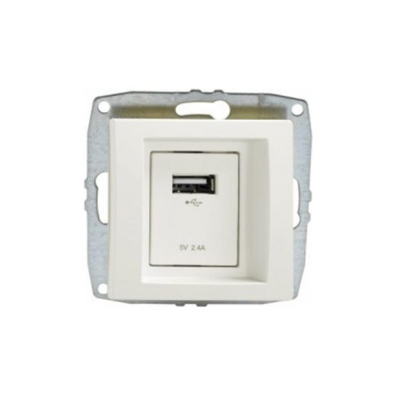 Розетка Usb MONO ELECTRIC L / D Механизм Слоновая Кость 500-000105-144
