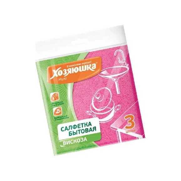 Бытовая салфетка Центурион ХОЗЯЮШКА Мила вискоза 90 гр/м2, 35x35 см., 3 шт. 80701 Бытовая салфетка Центурион ХОЗЯЮШКА Мила вискоза 90 гр/м2, 35x35 см., 3 шт. 80701