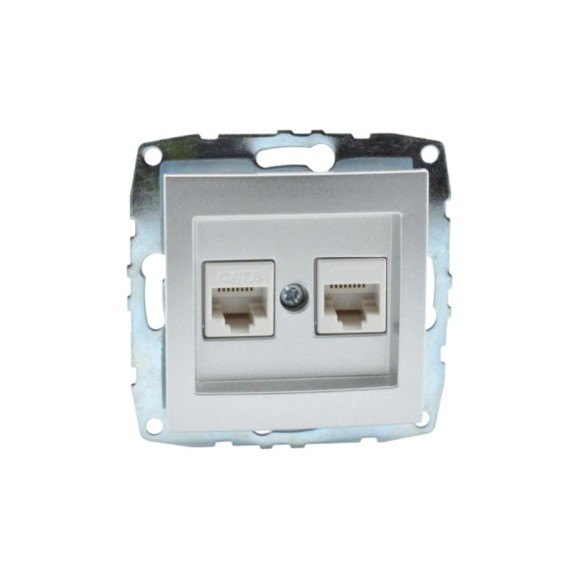 Розетка цифровая MONO ELECTRIC L / D Механизм компьютерная+телефонная (Rj45 Cat 6, Rj11 Cat3) Серебро 500-002105-132 Розетка цифровая MONO ELECTRIC L / D Механизм компьютерная+телефонная (Rj45 Cat 6, Rj11 Cat3) Серебро 500-002105-132