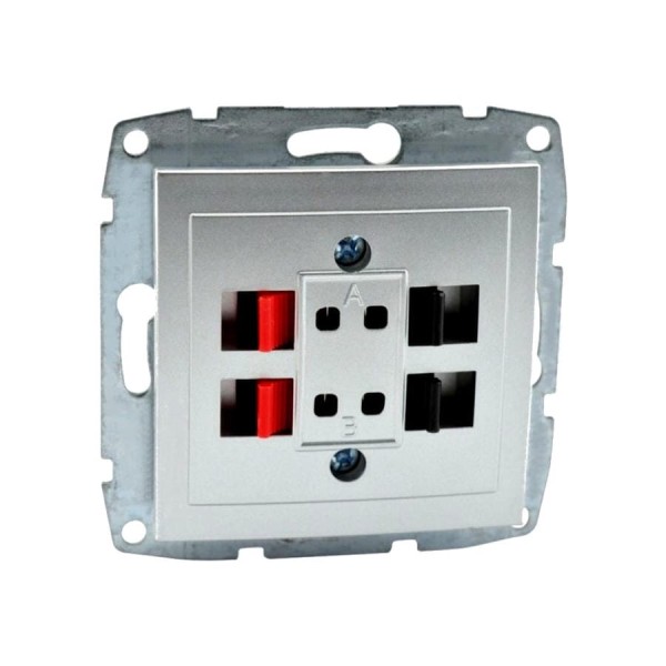 Розетка MONO ELECTRIC L / D Механизм ( Hı-Fı ) 2 Входа Серебро 500-002105-142