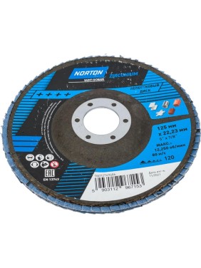 Круг лепестковый конический 125 мм, Р120, цирконий NORTON 78072749686