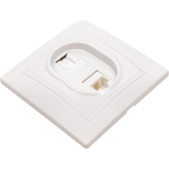 Розетка GENERICA KVARTA 2-местная RJ11+RJ45 кат.5е РК/Т12-КБ белый EIK10-K01-DM