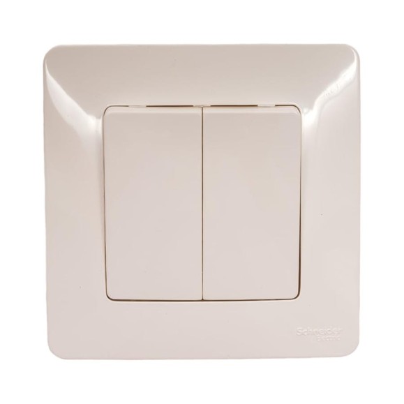 2-клавишный переключатель Systeme Electric BLANCA, С/У, cх.6+6, 10А, 250B, МОЛОЧНЫЙ BLNVS106602